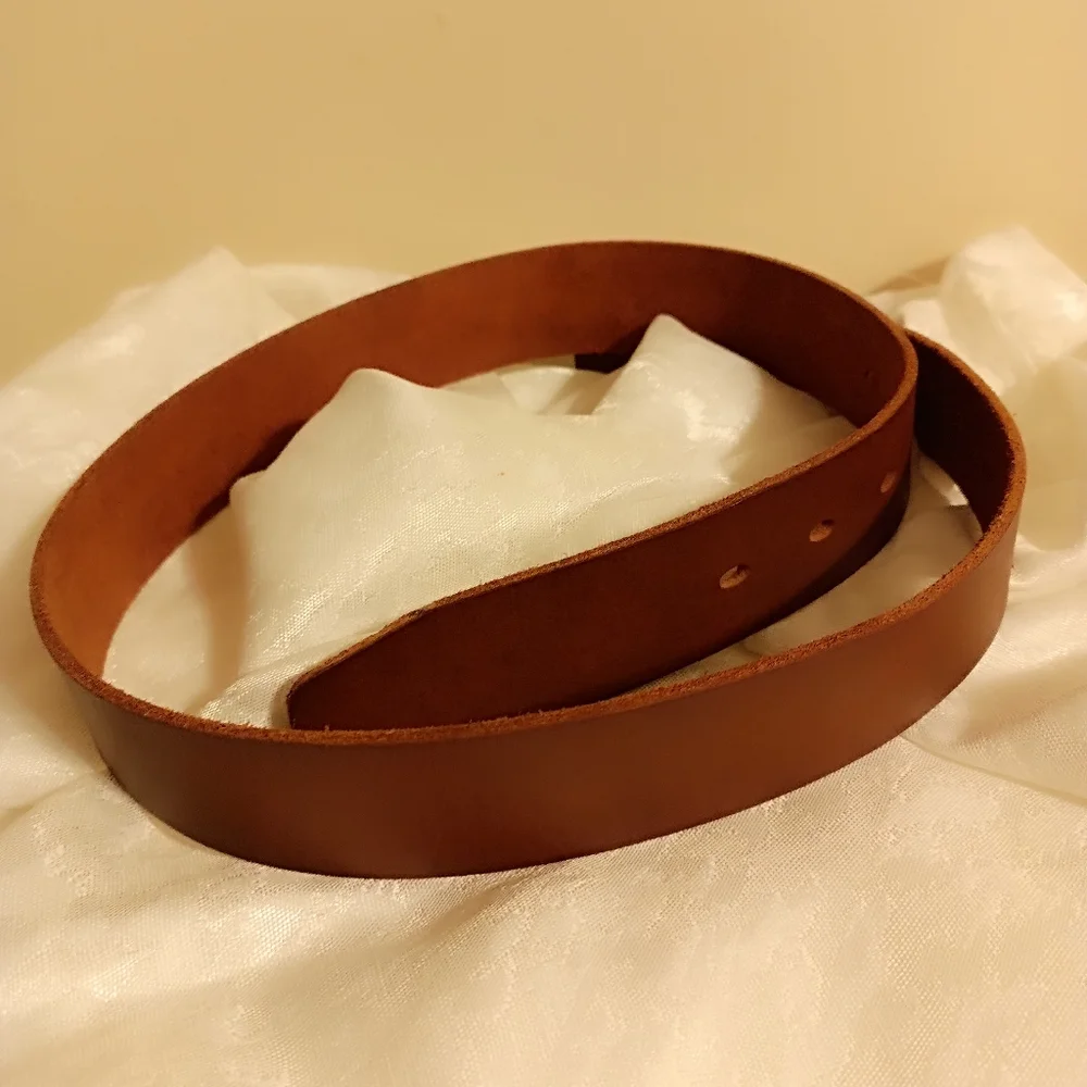 Timberland brown men's  leather belt size 34 gold buckle